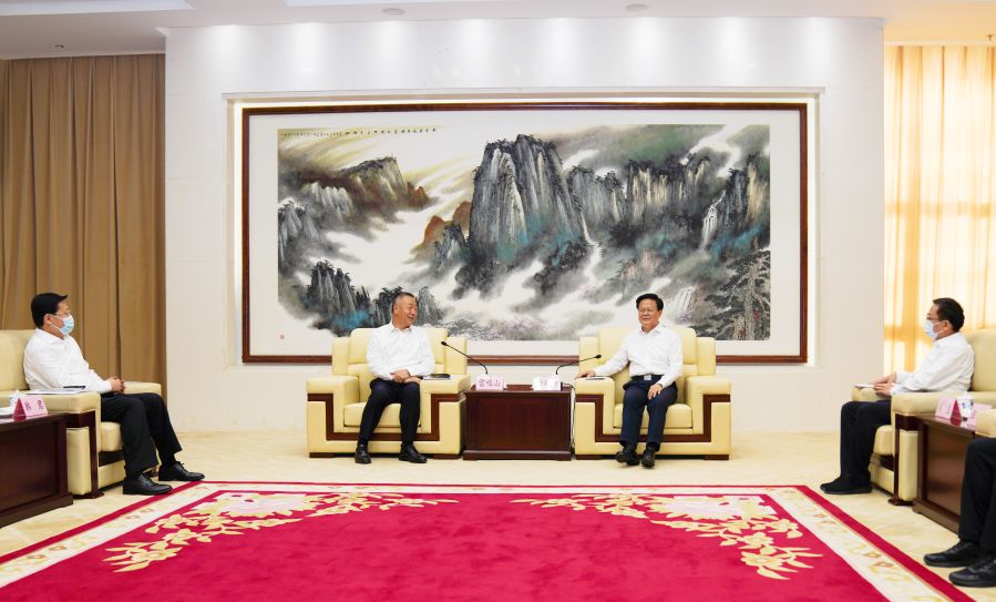 雷鳴山、韓君拜會安徽省委書記鄭柵潔