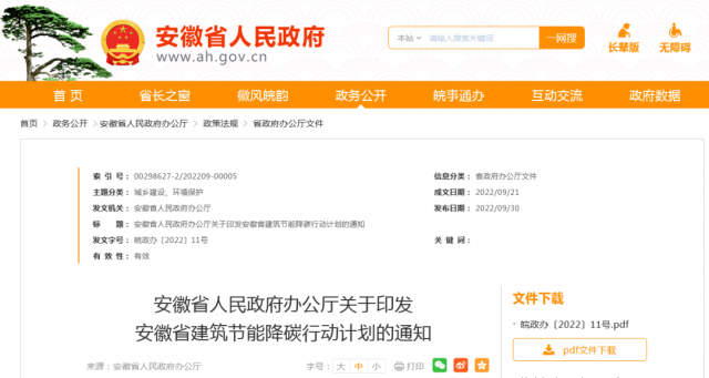 安徽：到2025年，全省新建公共建筑、廠房屋頂光伏覆蓋率達(dá)到50%