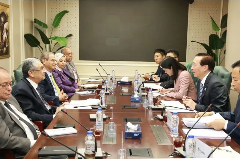 國家電網(wǎng)董事長辛保安與埃及電力部部長沙赫爾、中國駐埃及大使廖力強會談