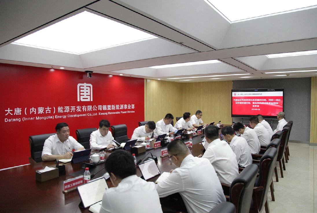 大唐錫盟新能源事業(yè)部召開內(nèi)蒙古公司改革深化提升行動、對標(biāo)一流企業(yè)價值創(chuàng)造行動、強(qiáng)化作風(fēng)建設(shè)會議精神宣貫會