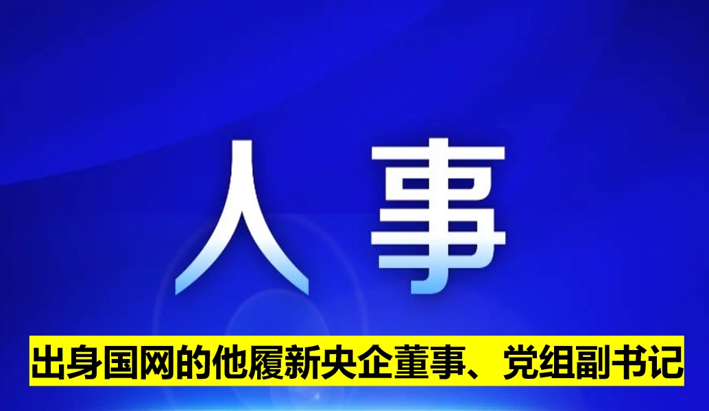 出身國(guó)網(wǎng)的他履新央企董事、黨組副書(shū)記